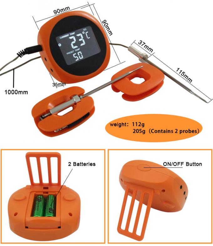 ASSADO esperto Oven Meat Thermometer de Bluetooth com 6 pontas de prova do produto comestível