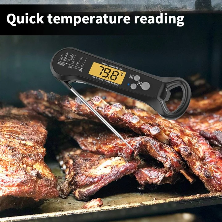 Termômetro 2022 de New Digital com o termômetro de carne de dobramento da ponta de prova para cozinhar o termômetro do agregado familiar